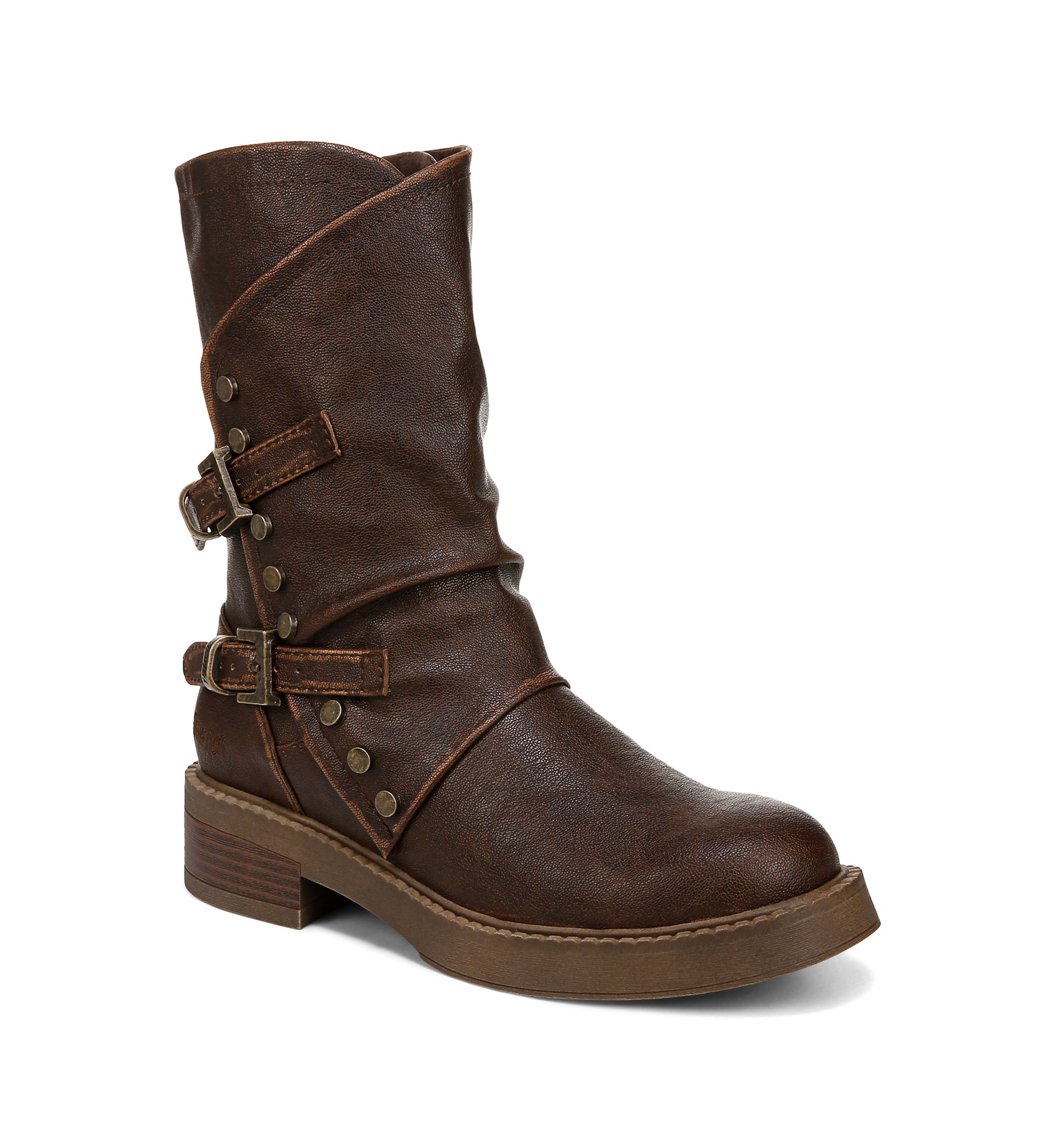Venice Buckle Detail Boots in Brown 