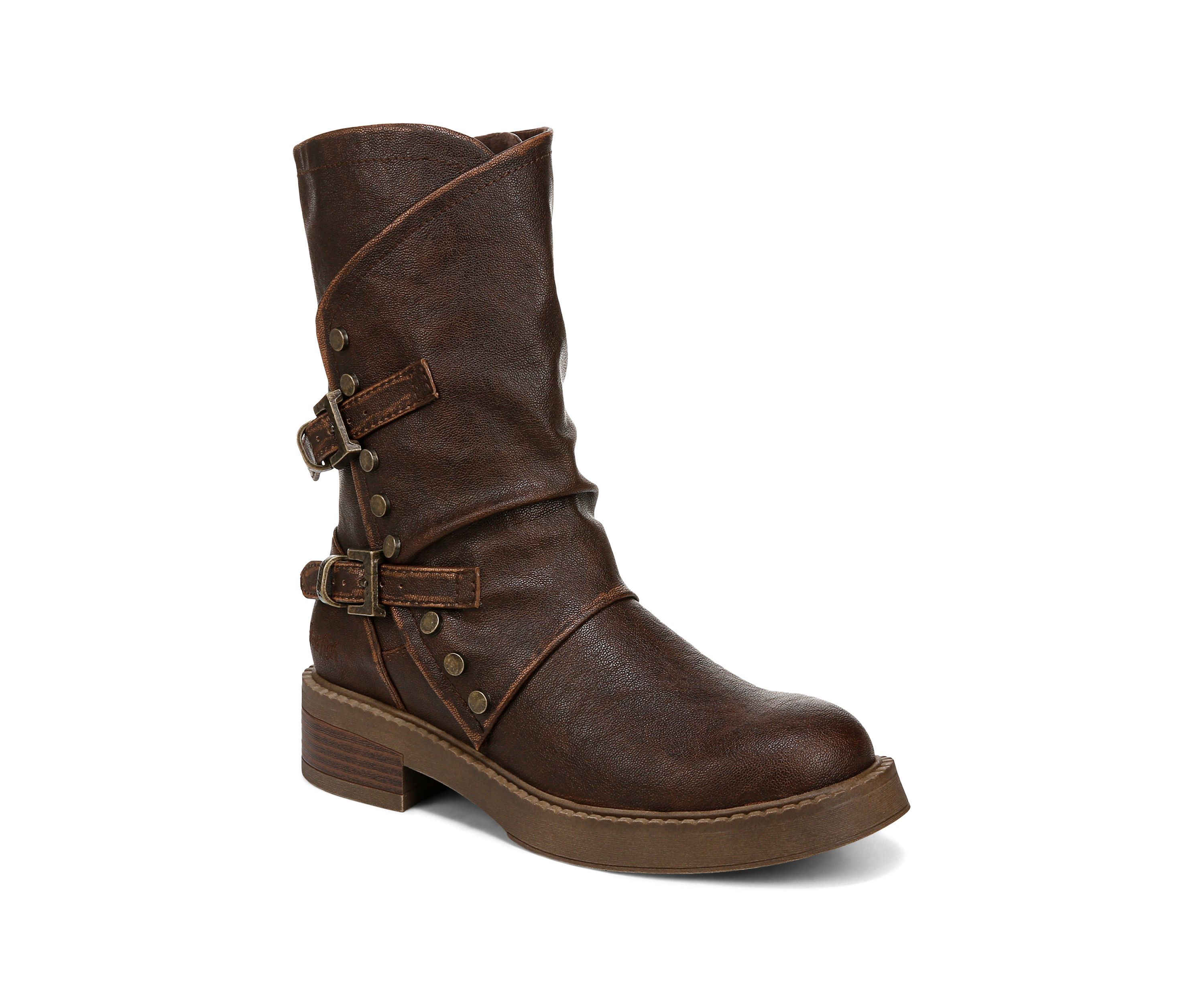 Venice Buckle Detail Boots in Brown 
