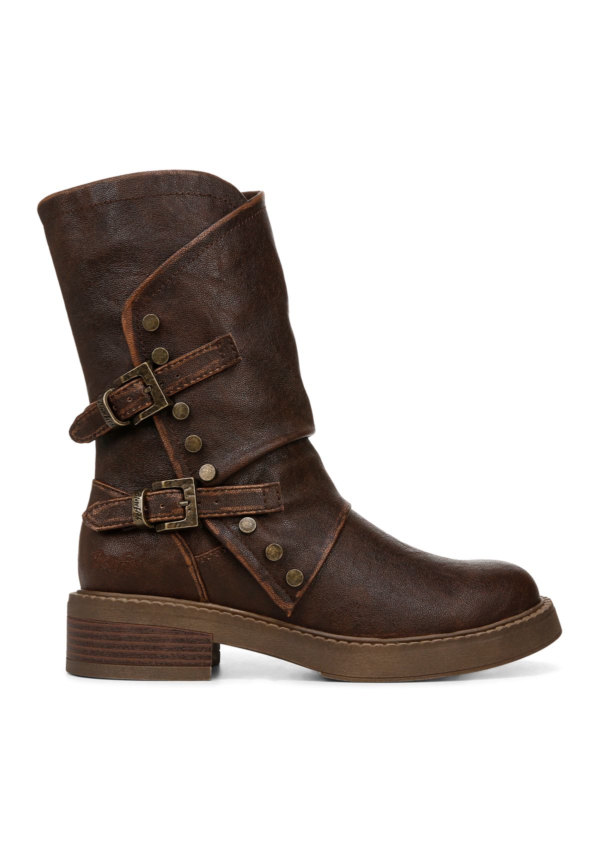 Venice Buckle Detail Boots in Brown 