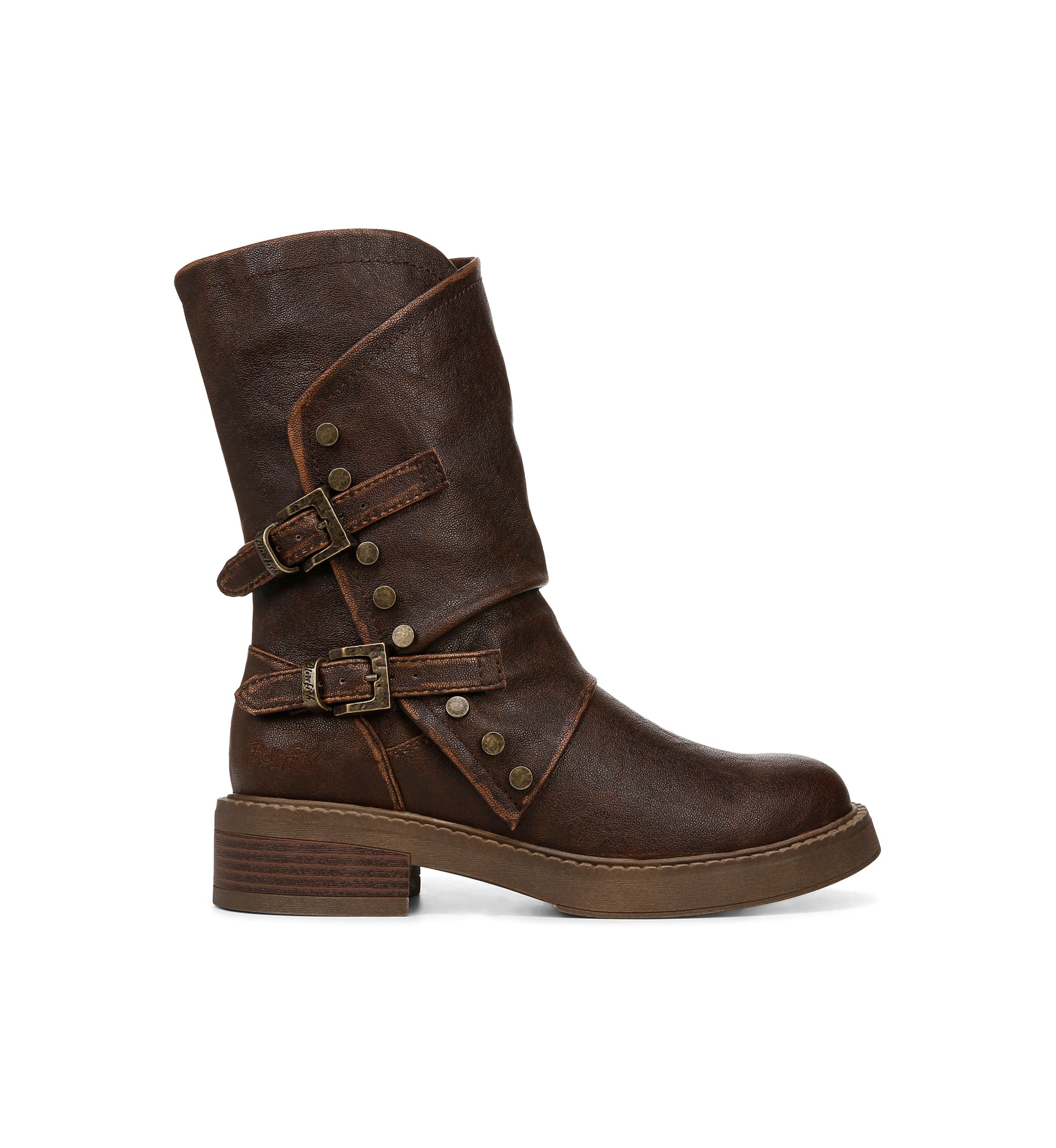 Venice Buckle Detail Boots in Brown 