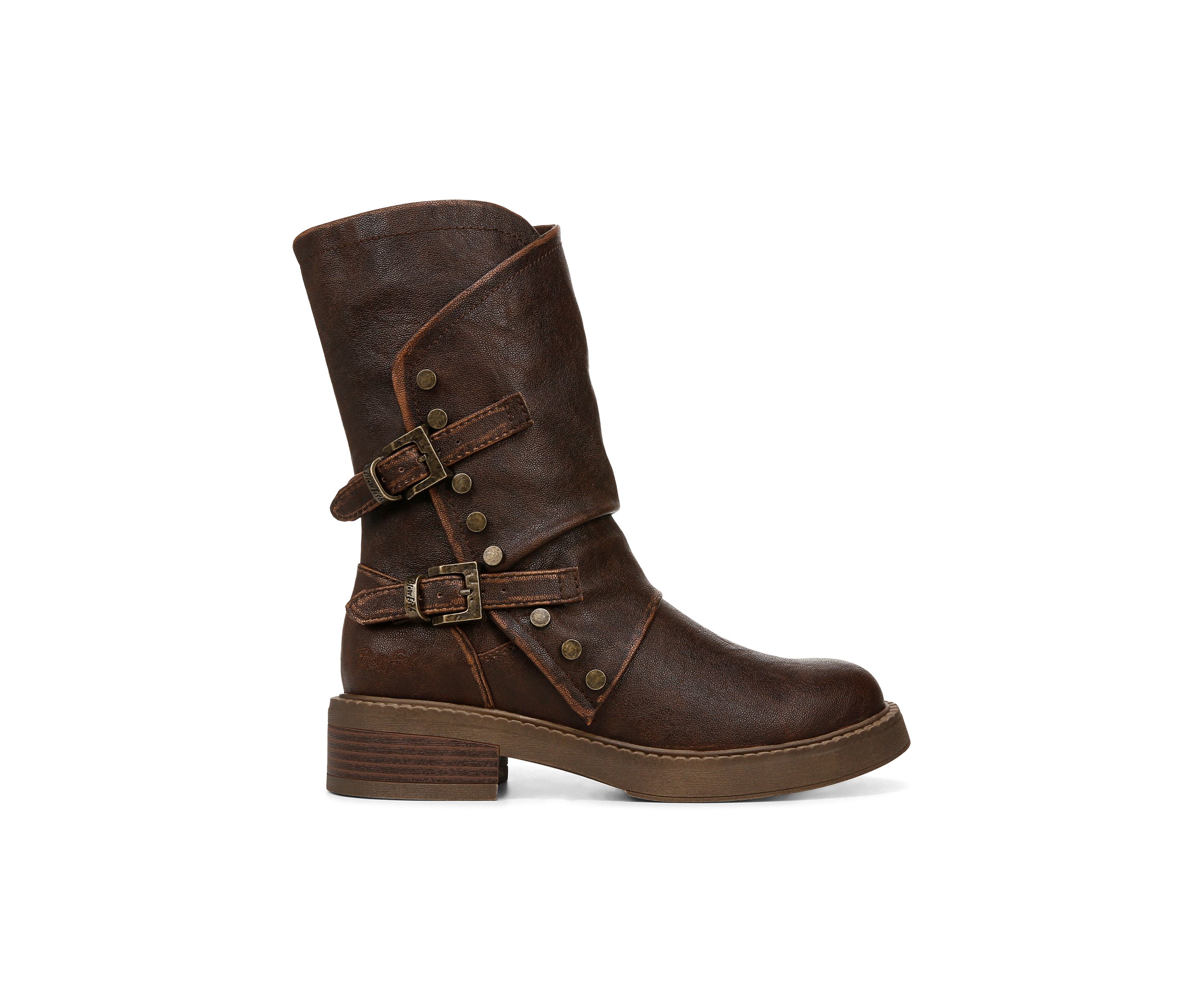 Venice Buckle Detail Boots in Brown 