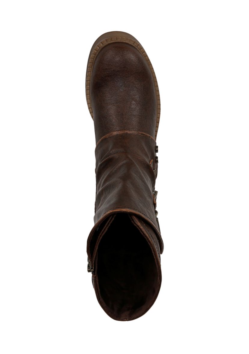 Venice Buckle Detail Boots in Brown 