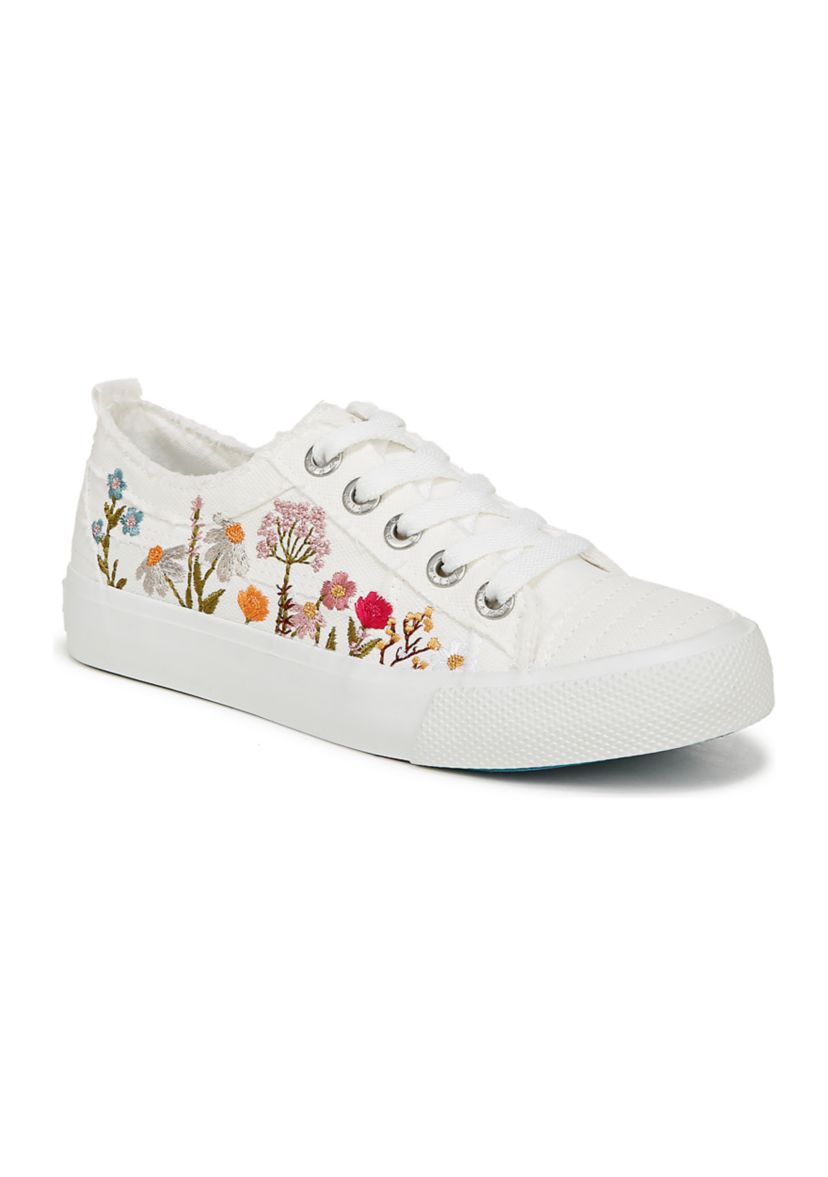 Lace Up Embroidered Sneakers