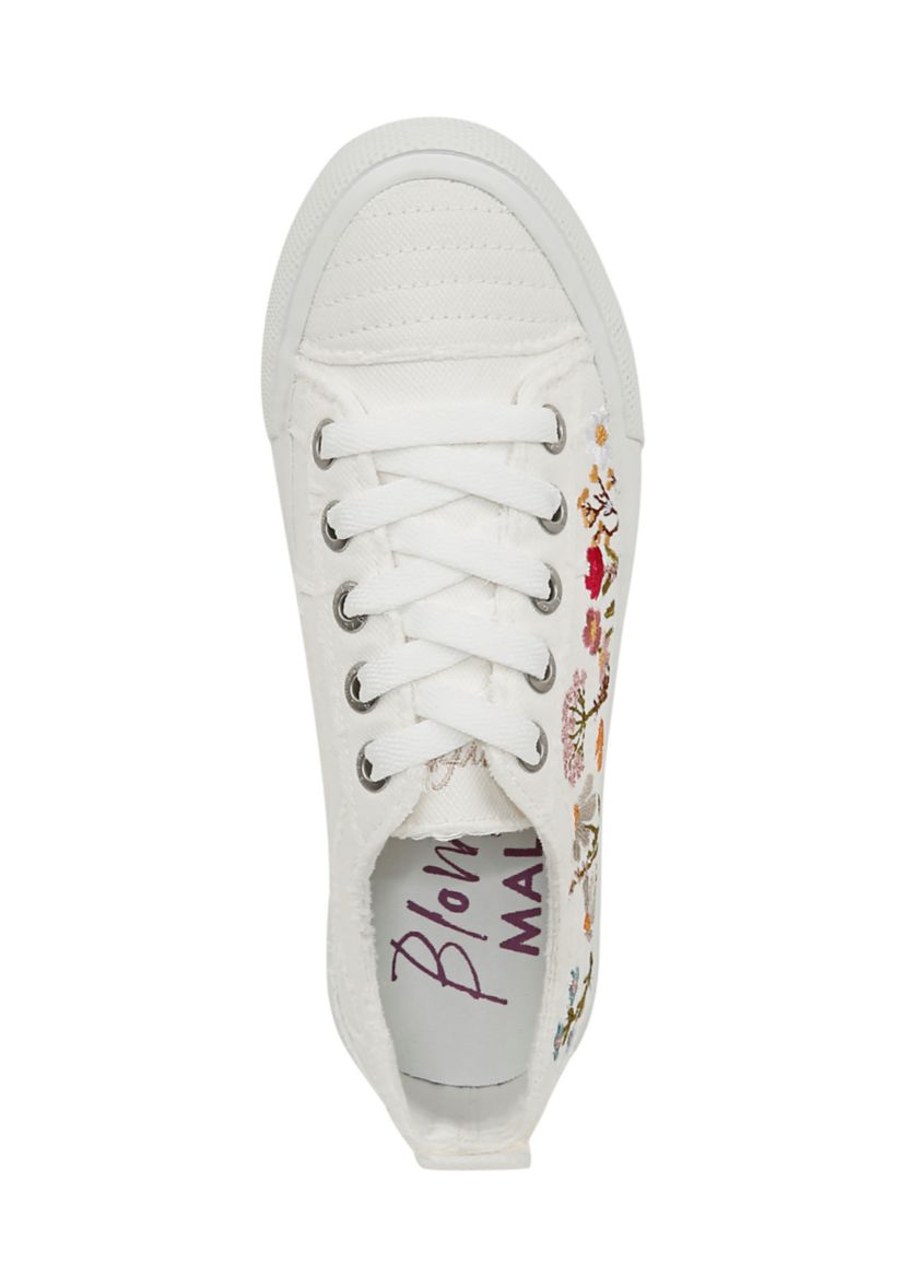 Lace Up Embroidered Sneakers