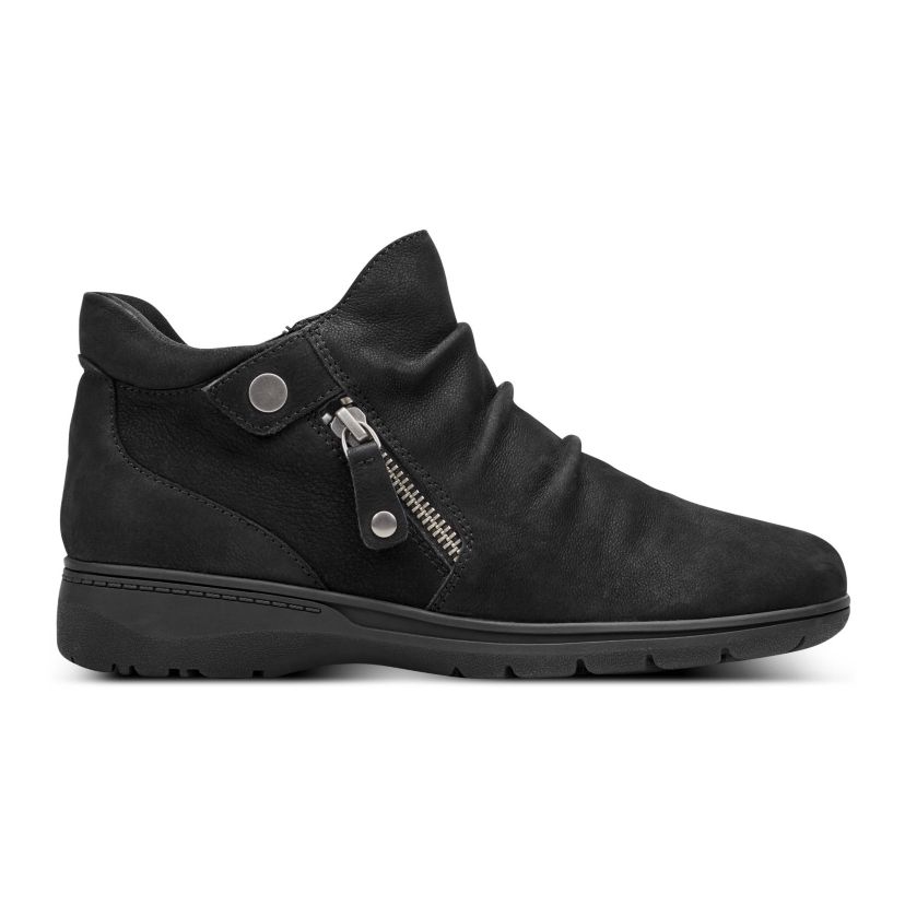 Helen Side Zipper Round Toe Casual Booties
