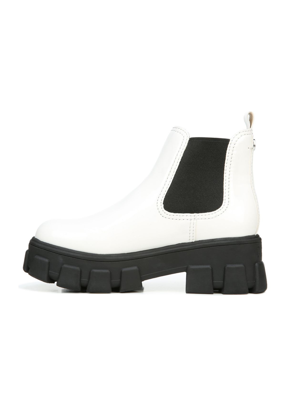 Darielle Lug Sole Chelsea Booties- Red Patent