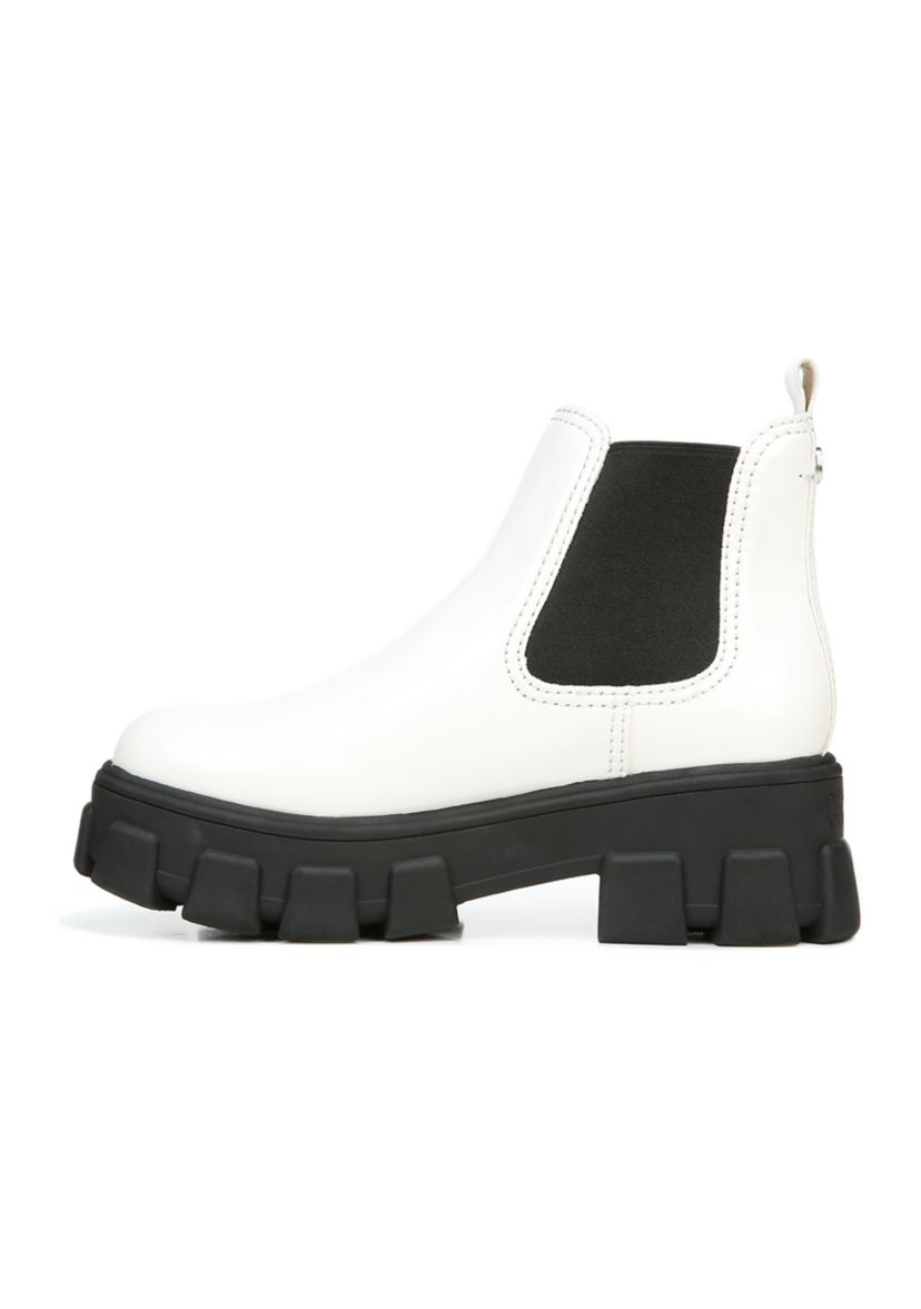 Darielle Lug Sole Chelsea Booties- Red Patent