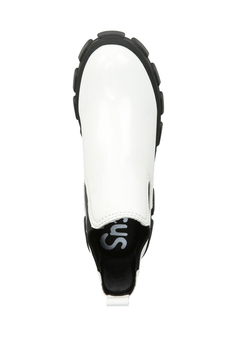 Darielle Lug Sole Chelsea Booties- Red Patent