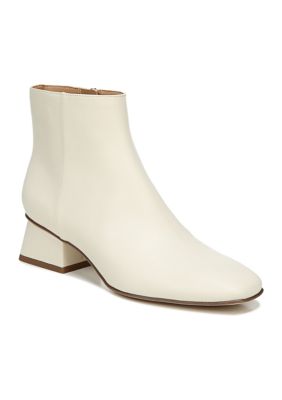 Daysi Square Toe Block Heel Booties- Ivory