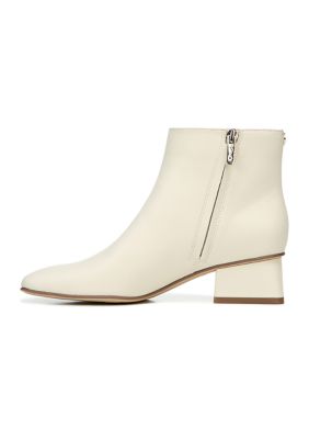 Daysi Square Toe Block Heel Booties- Ivory