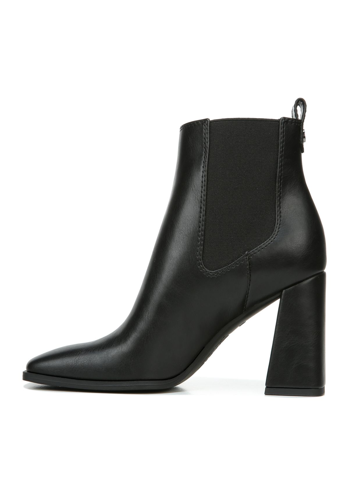Polly Square Toe Block Heel Booties- Black