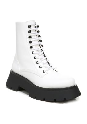 Circus NY by Sam Edelman Women's Lolita Lug Sole Combat Booties, White, 6.5M