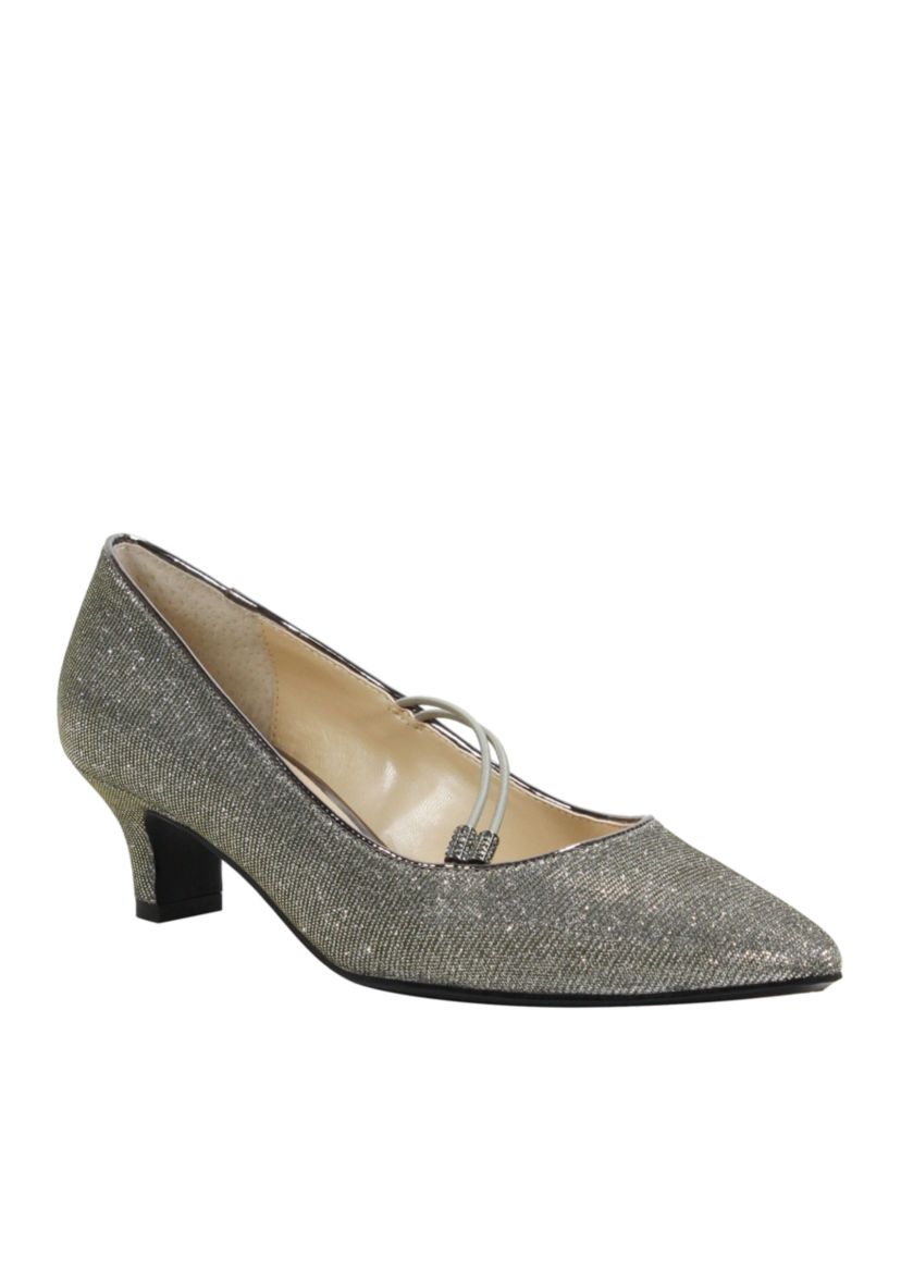 j renee silver dress shoes J Renee Luxe Dress Shoes Women Size 11W Metallic Snake Stiletto Heel Peep  Toe