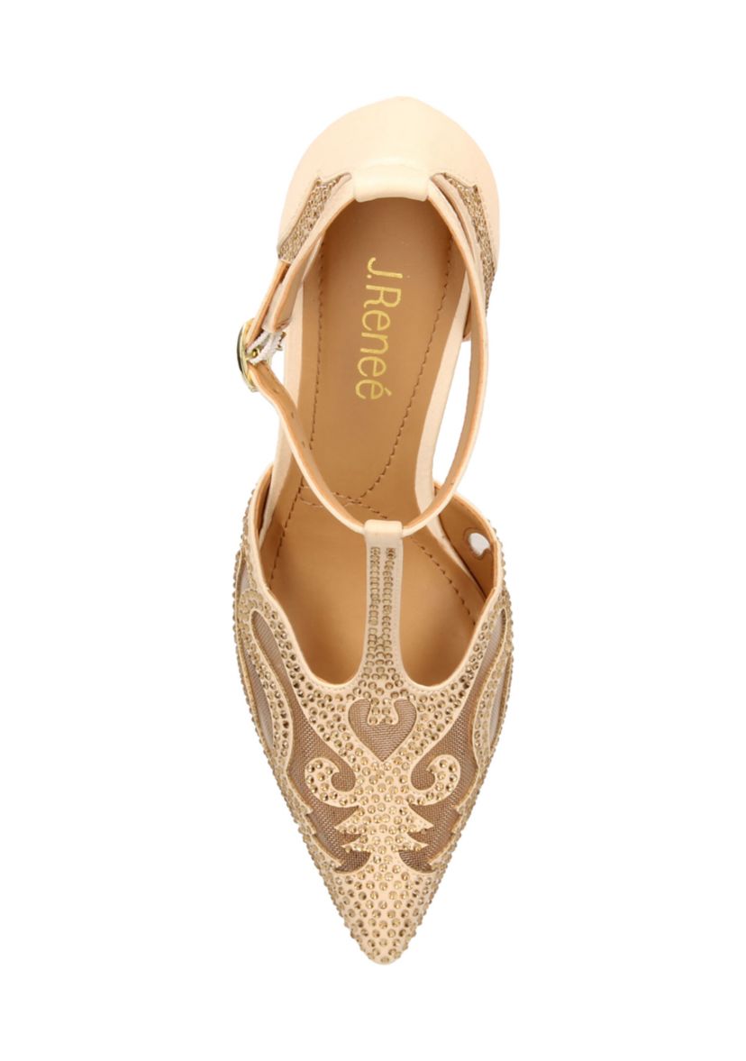 Lisha Pointed Toe T-Strap Heels
