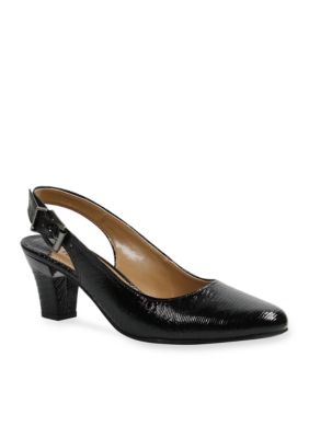 J Reneé Malree Lizard Print Patent Sling Back Pumps | belk