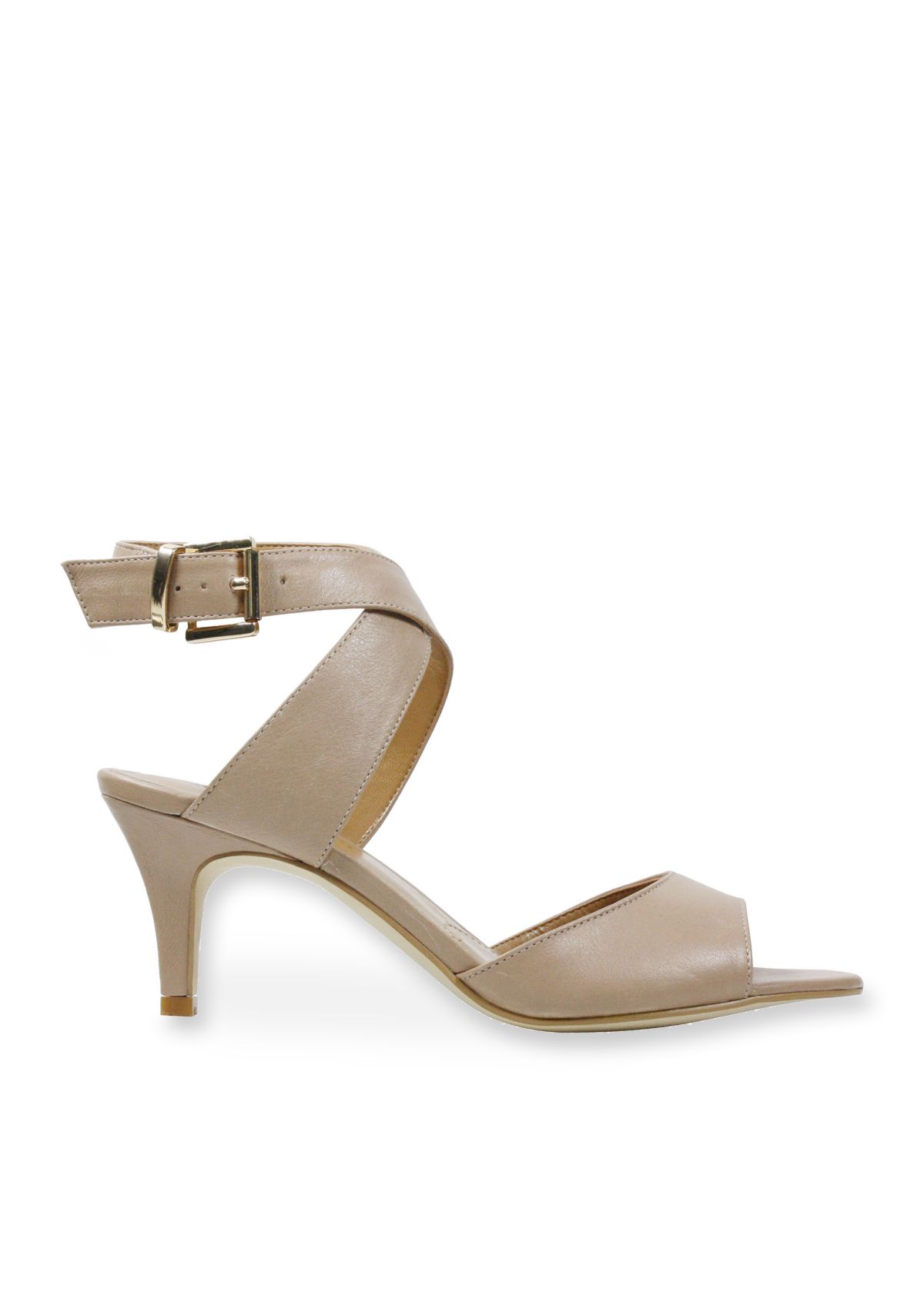 Soncino Criss Cross Ankle Strap Mid Heel Sandal  2.25 IN Heel