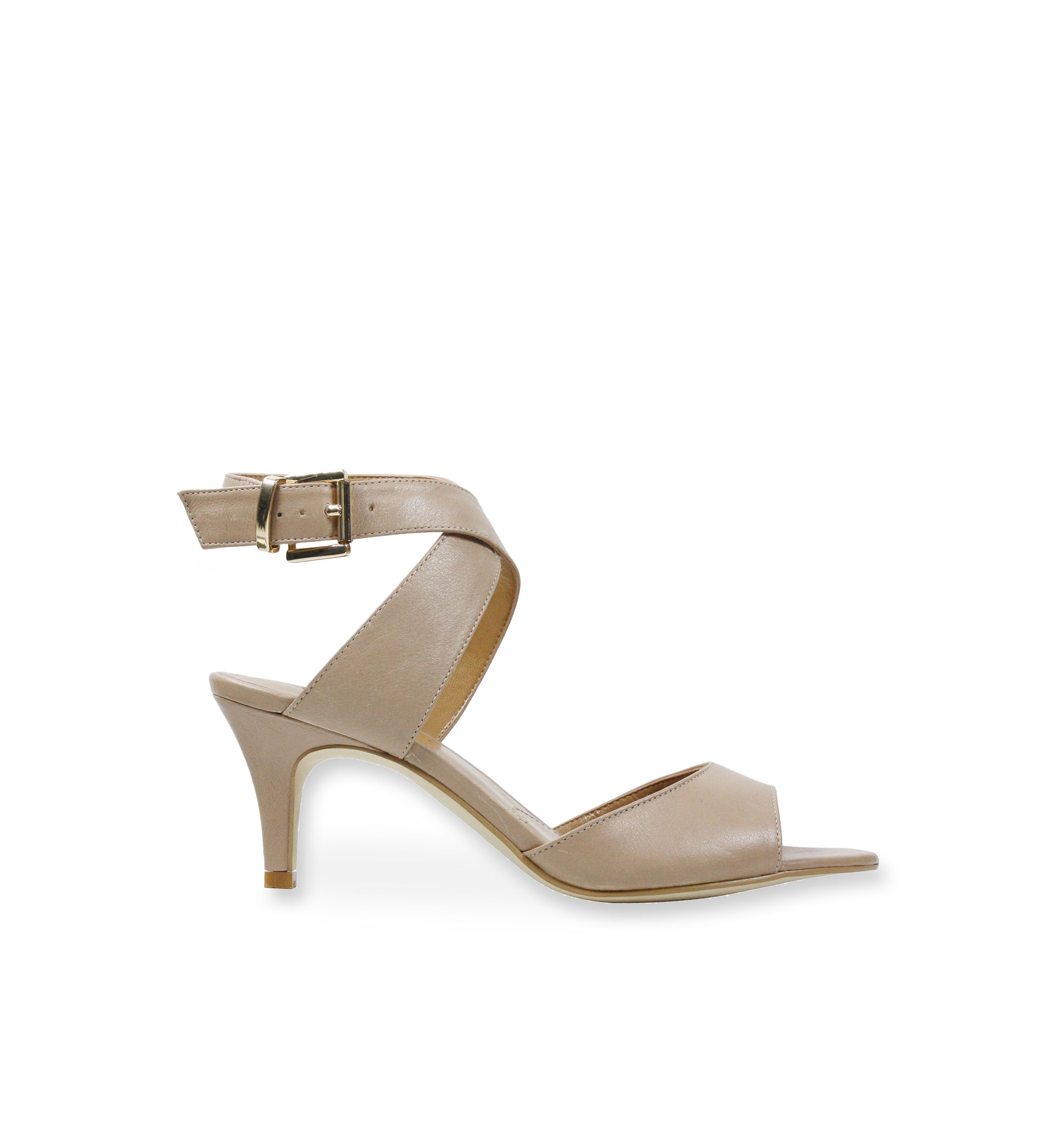 Soncino Criss Cross Ankle Strap Mid Heel Sandal  2.25 IN Heel