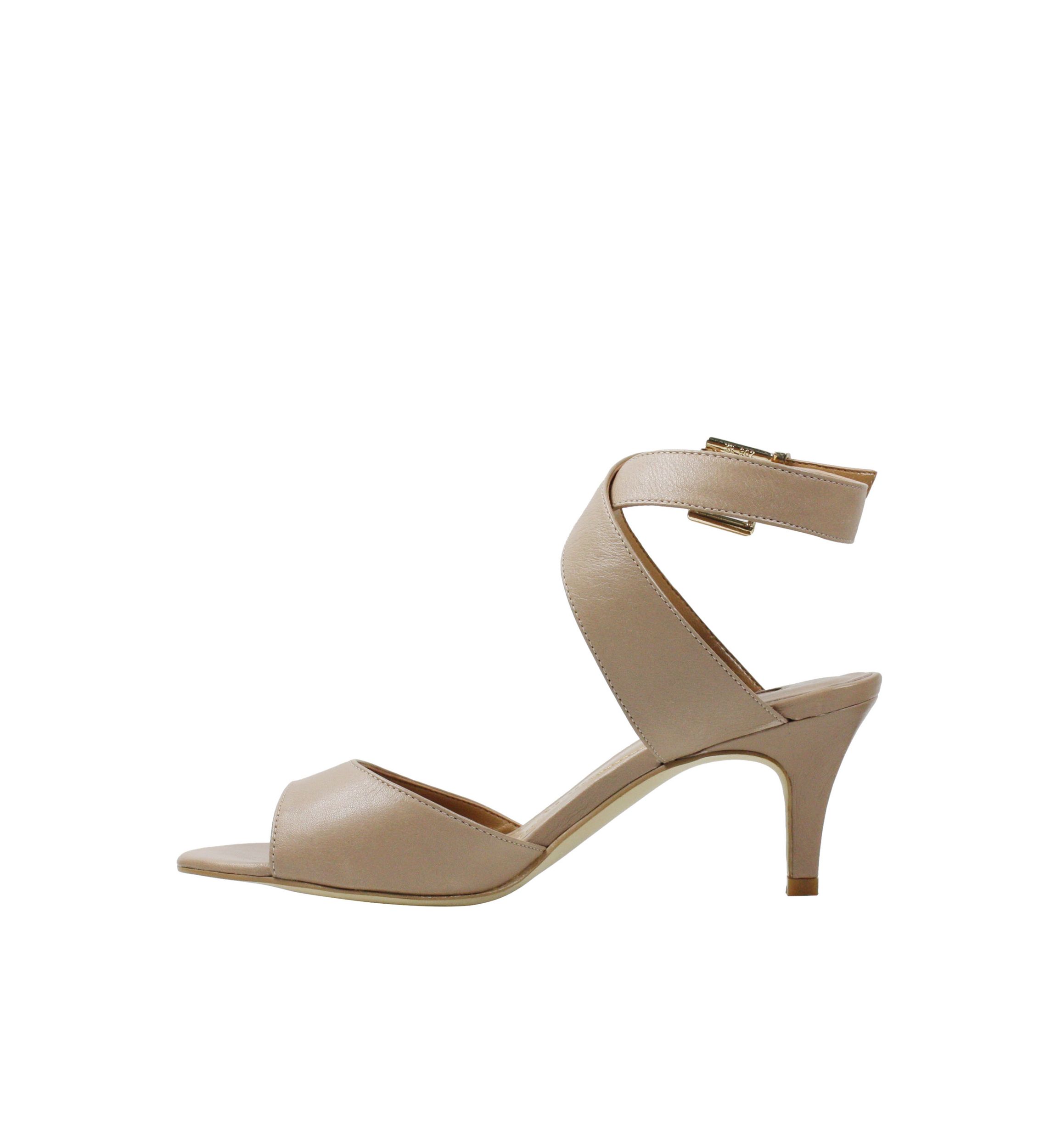 Soncino Criss Cross Ankle Strap Mid Heel Sandal  2.25 IN Heel