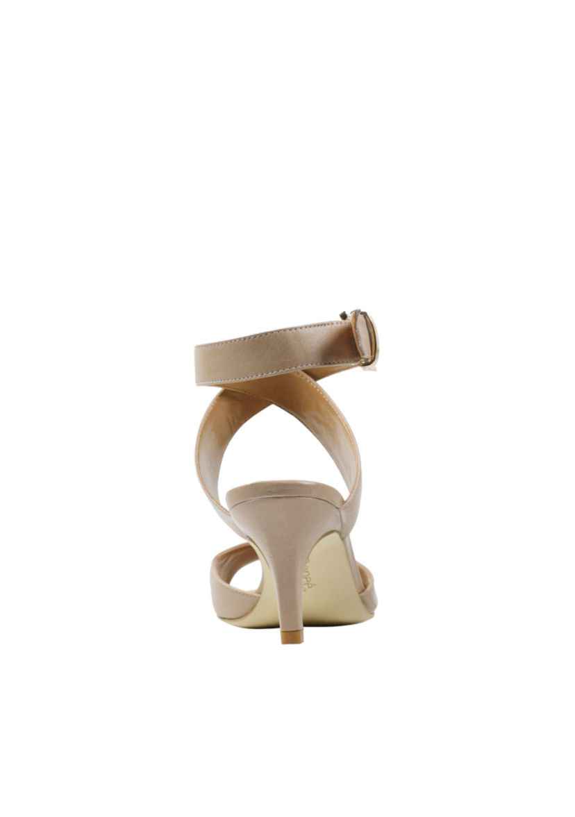 Soncino Criss Cross Ankle Strap Mid Heel Sandal  2.25 IN Heel