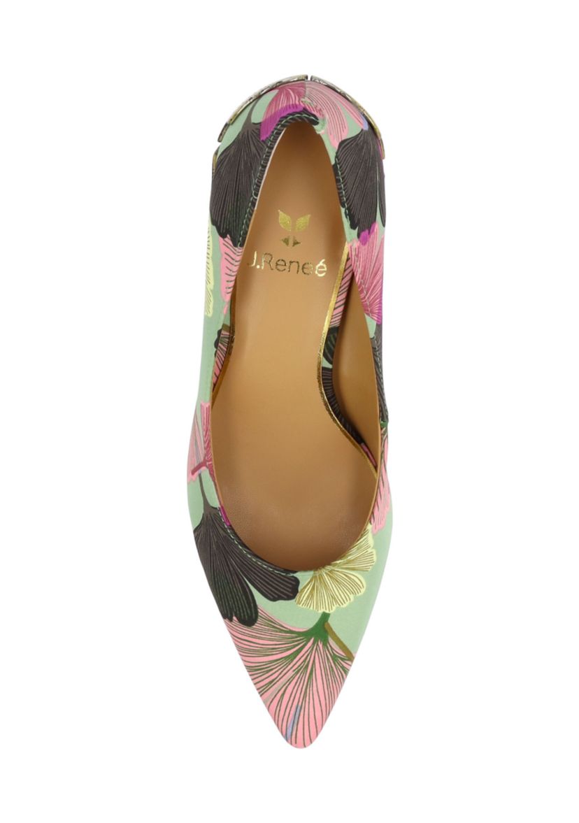 Tacy Gold Floral Heels