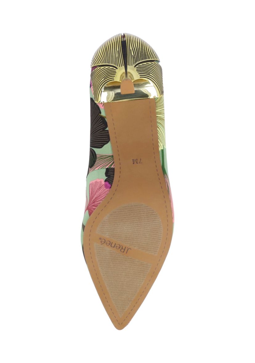 Tacy Gold Floral Heels
