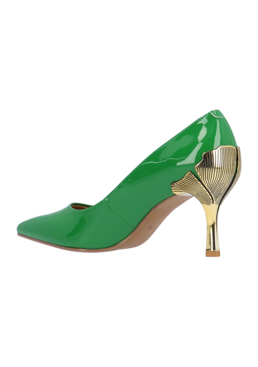 Tacy Gold Floral Heels