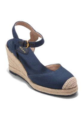 Cole Haan Women's Cloudfeel Espadrille Wedge Heels, Navy Blue, 9M
