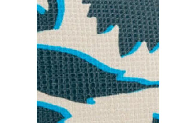 Navy/Eggnog Printed Floral Faux Leather