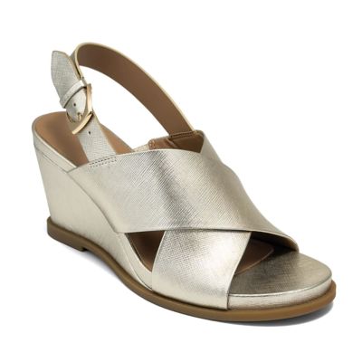 AEROSOLES Women's Dayonara Wedge Sandal, Gold, 9.5M