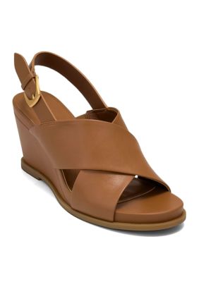 AEROSOLES Women's Dayonara Wedge Sandals, Tan, 9.5M