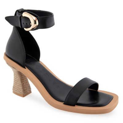 Calico Buckled Strap Low Heel