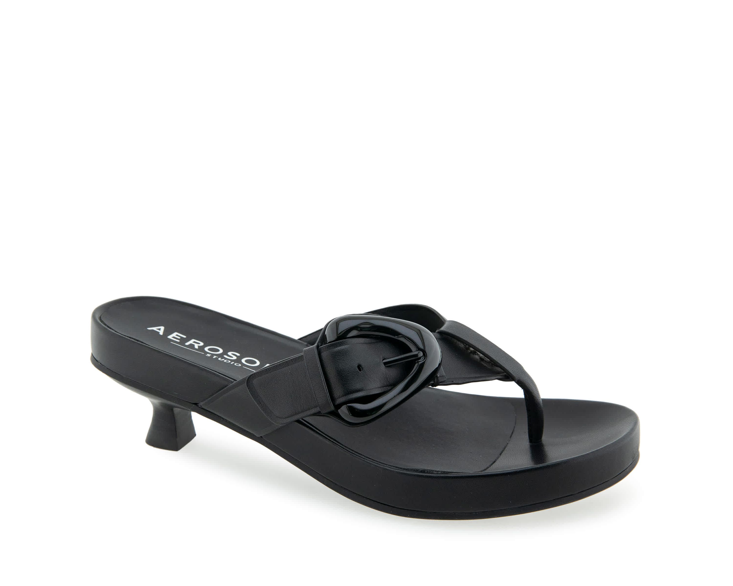 Calvin Kitten Heeled Thong Sandals