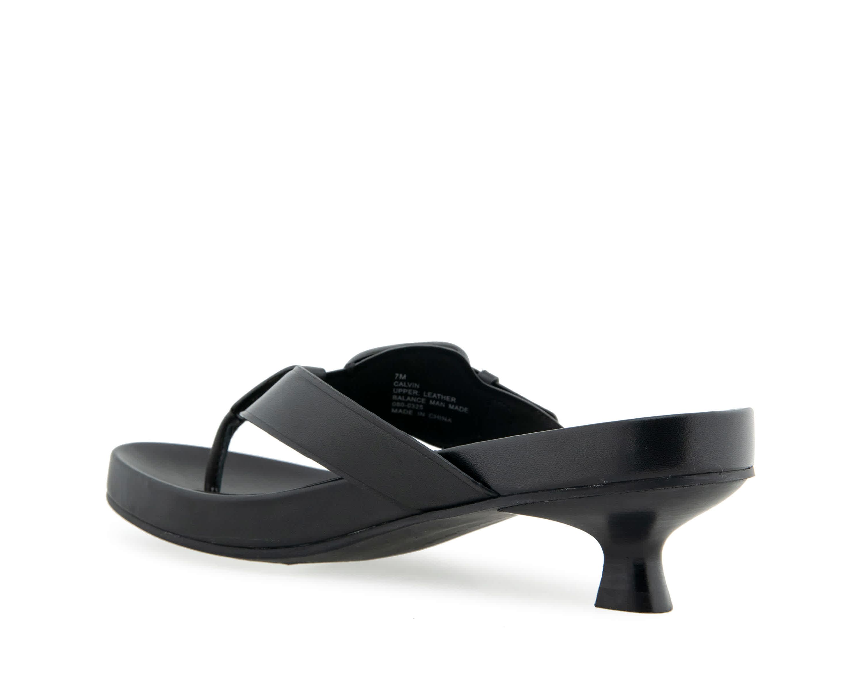Calvin Kitten Heeled Thong Sandals