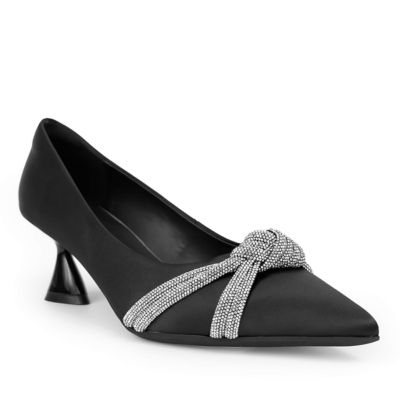 black kitten heel dress shoes Patricia Green Women's Parker d'Orsay Kitten Heel Sandal in Black Crystal