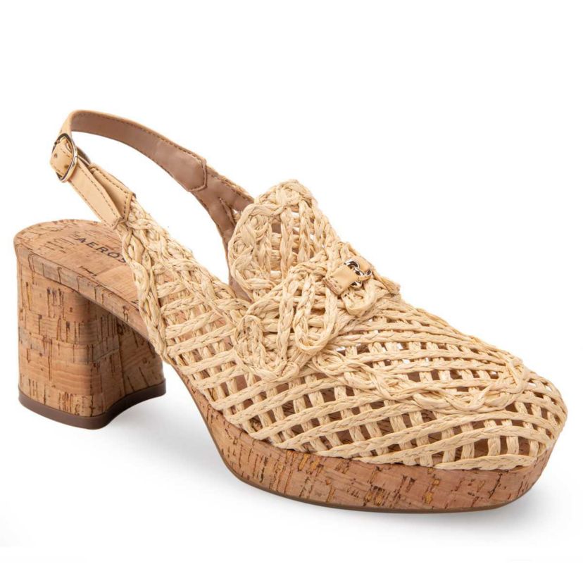 Santiago Raffia Platform Pump