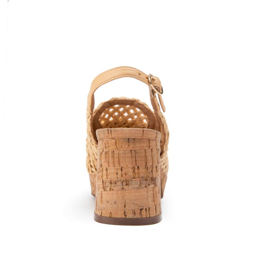 Santiago Raffia Platform Pump