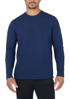 90 Degree by Reflex Men's Supreme Hyperlite Waffle Long Sleeve Shirt, Navy Blue, Small