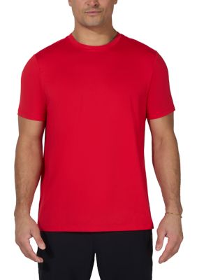 90 Degree by Reflex Men's Track Short Sleeve T-Shirt, Crimson, 2XL