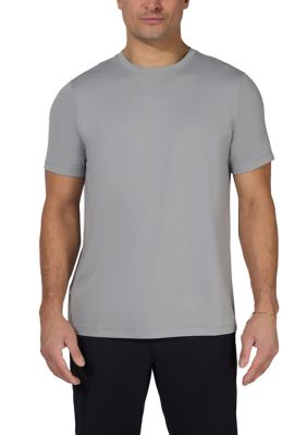 90 Degree by Reflex Men's Big & Tall Track Short Sleeve T-Shirt, Gray, 2XL Long