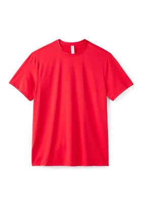 90 Degree by Reflex Men's Big & Tall Track Short Sleeve T-Shirt, Crimson, 3XL Tall