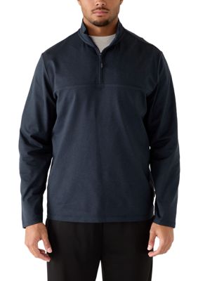 90 Degree by Reflex Men's Big & Tall Cationic Jersey 1/4 Zip Pullover, Navy Blue, 3XL Tall