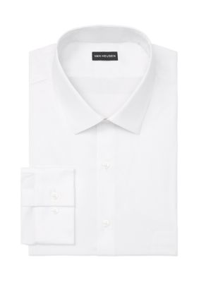 Van Heusen Men's Big & Tall Solid Cotton Dress Shirt, White, 19 37/38
