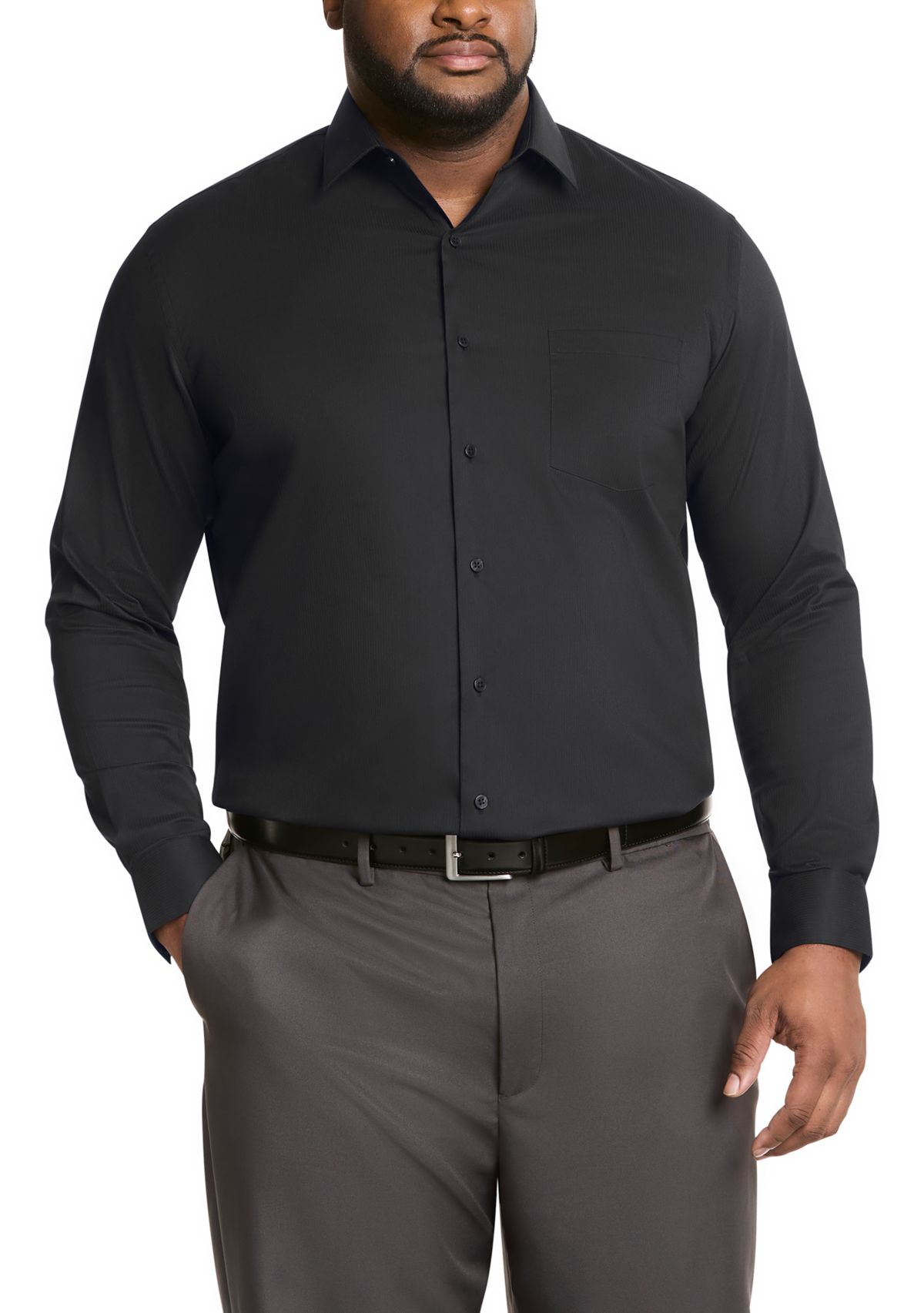 Big & Tall Solid Cotton Dress Shirt 