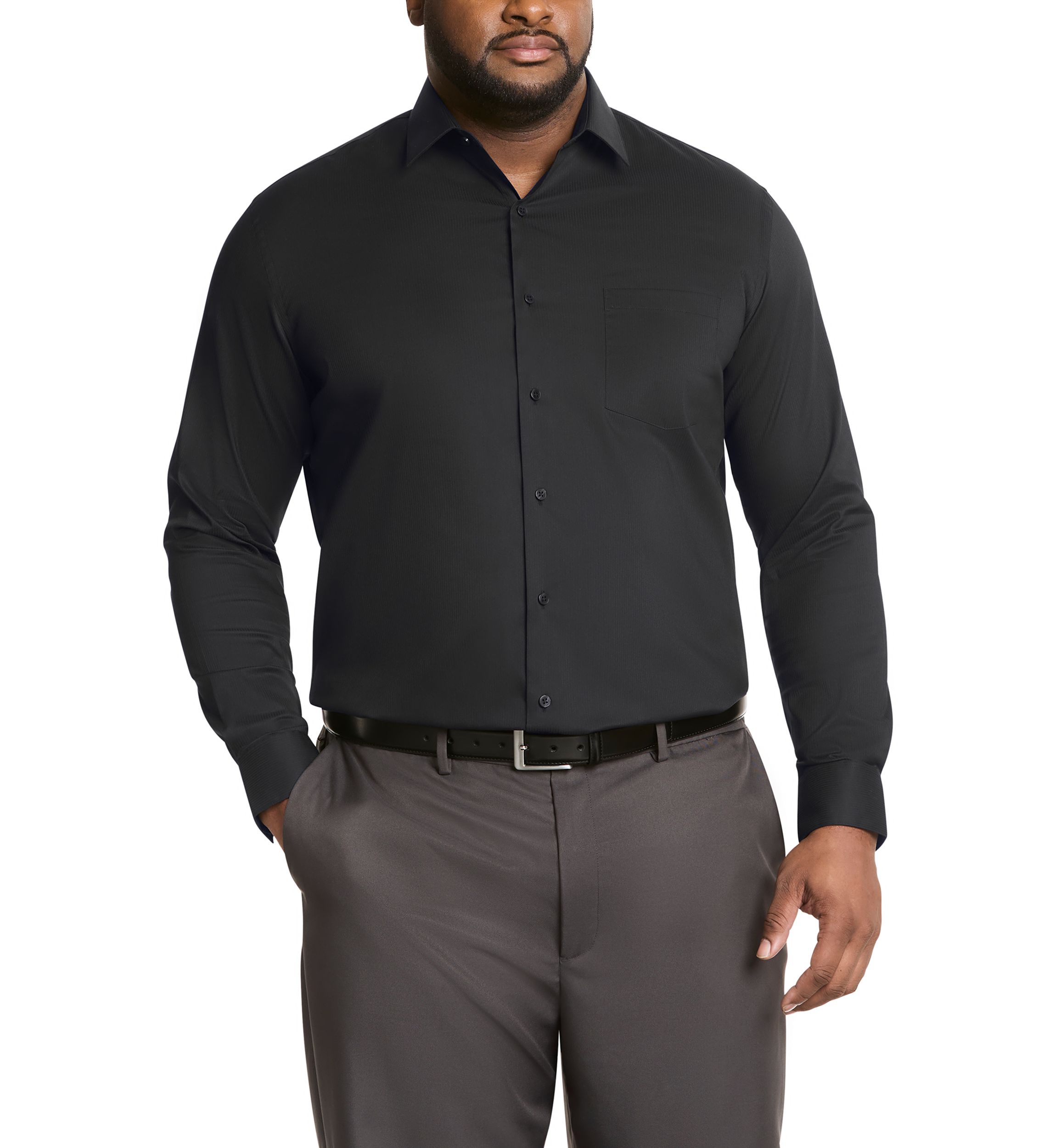 Big & Tall Solid Cotton Dress Shirt 