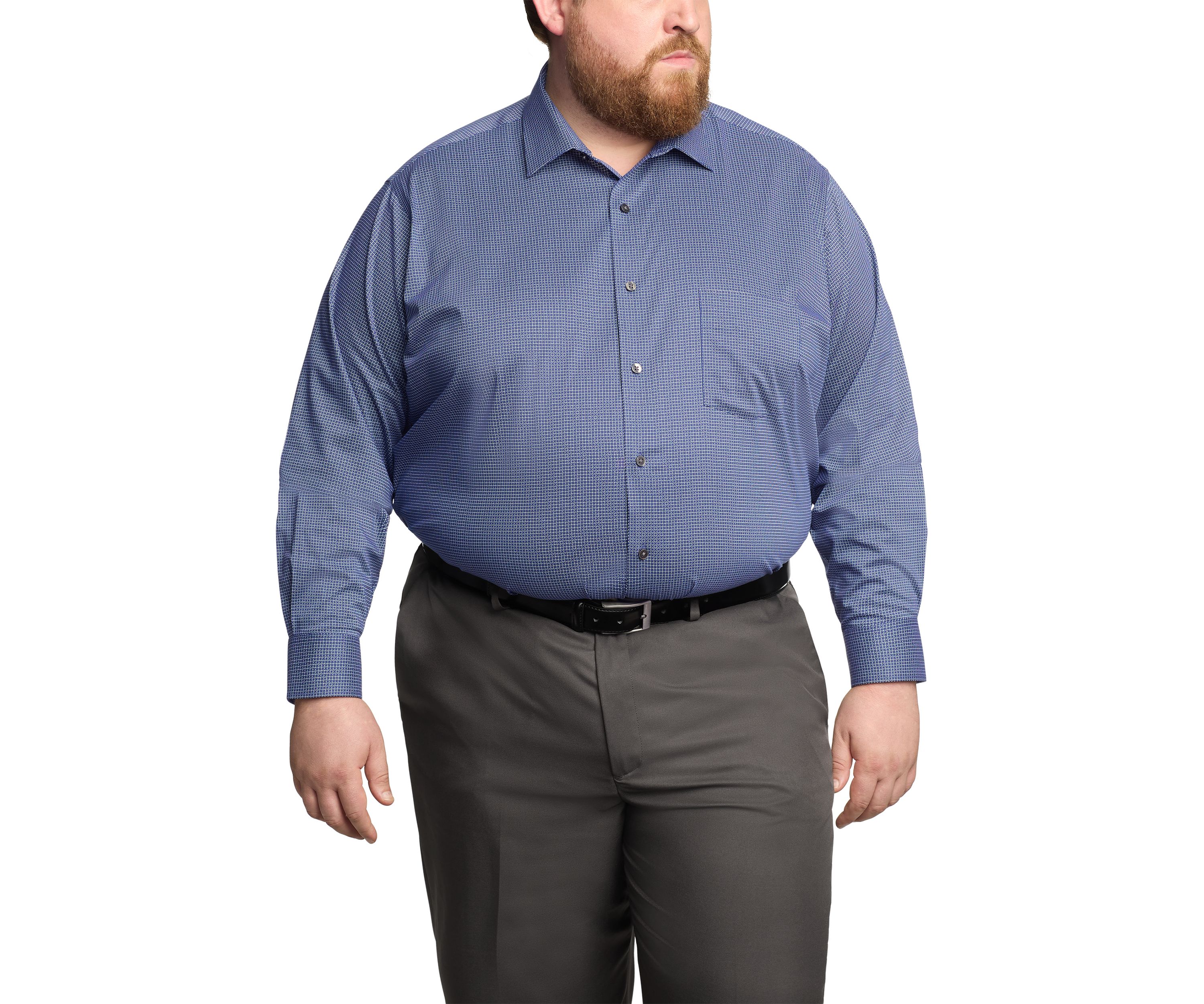 Mens Big Ultra Wrinkle Free Stretch Collar Shirt