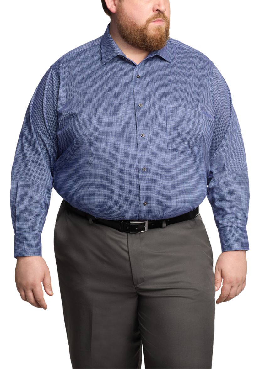 Mens Big Ultra Wrinkle Free Stretch Collar Shirt
