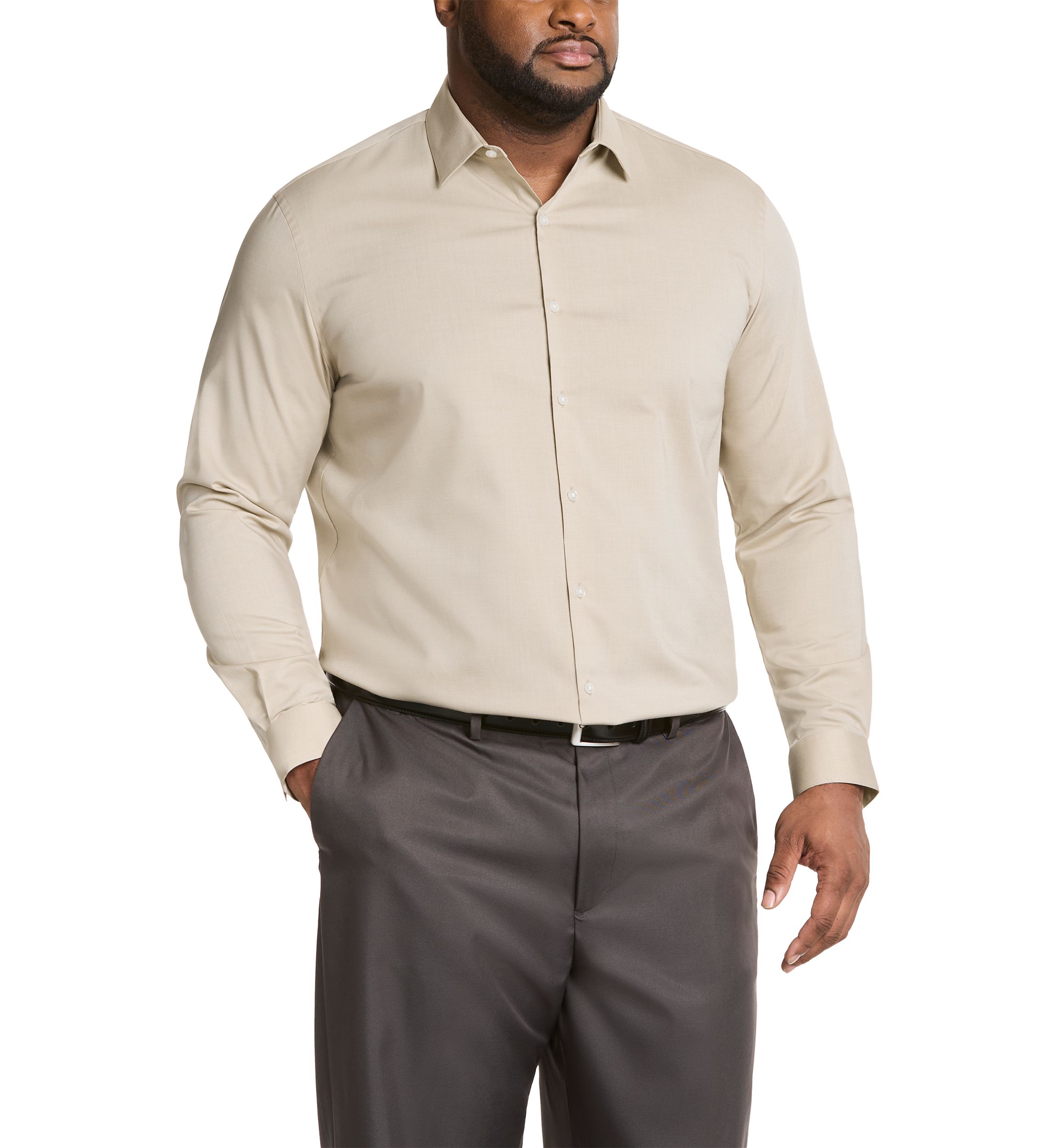Mens Tall Comfort Performance Dress Shirt