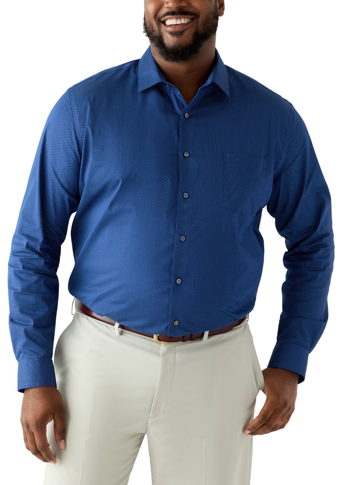 Mens Big Long Sleeve Button Down Shirt 