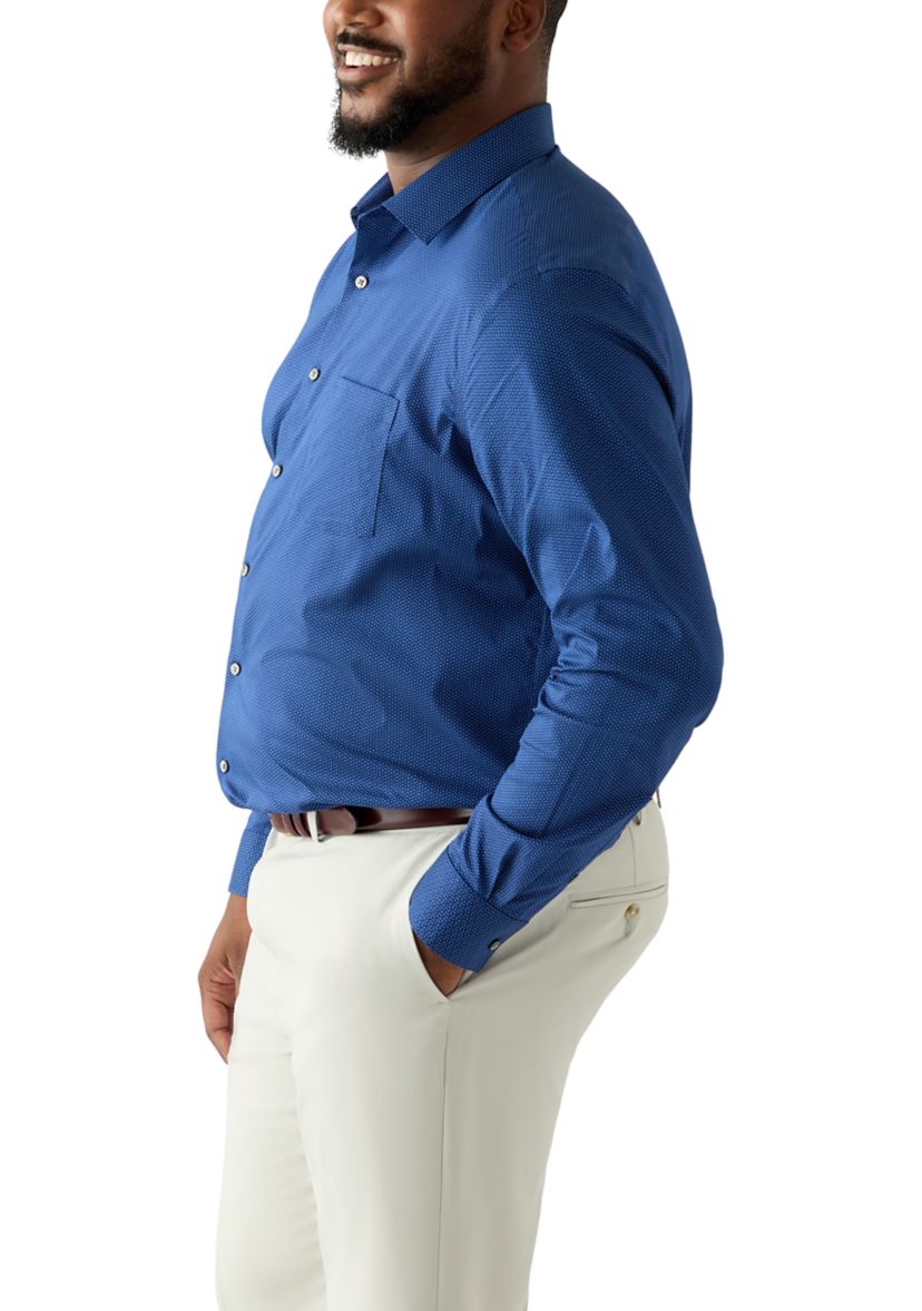 Mens Big Long Sleeve Button Down Shirt 