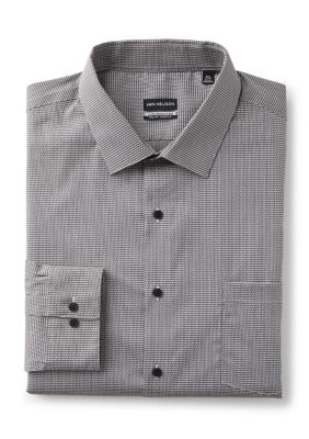 Van Heusen Men's Big Long Sleeve Button Down Shirt, Black, 20 34/35